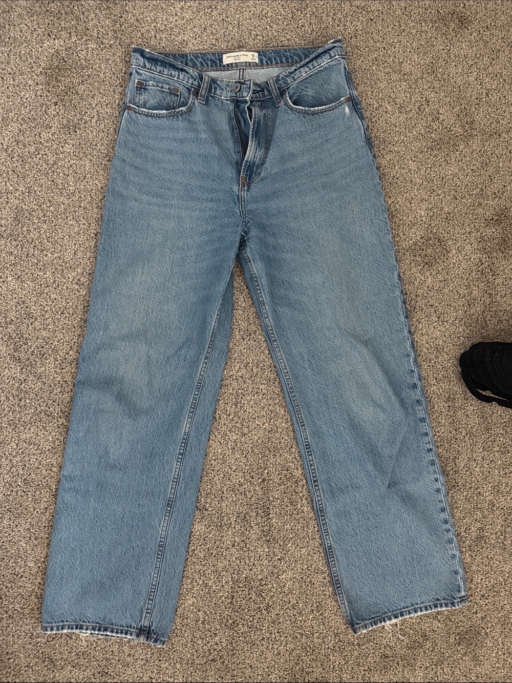 Abercrombie & Fitch Medium Blue Straight Leg Jeans